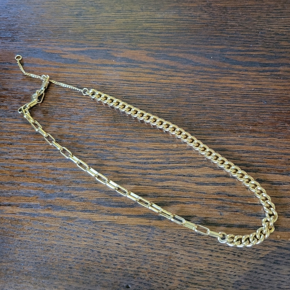 Madewell Necklace Dual Chain Gold Paperclip
